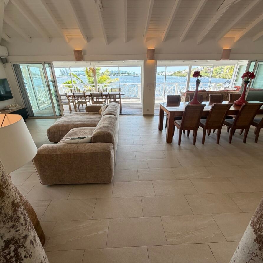 Villa Coralita overlooking the marina and Caribbean Sea in French Oyster Pond, St. Martin.