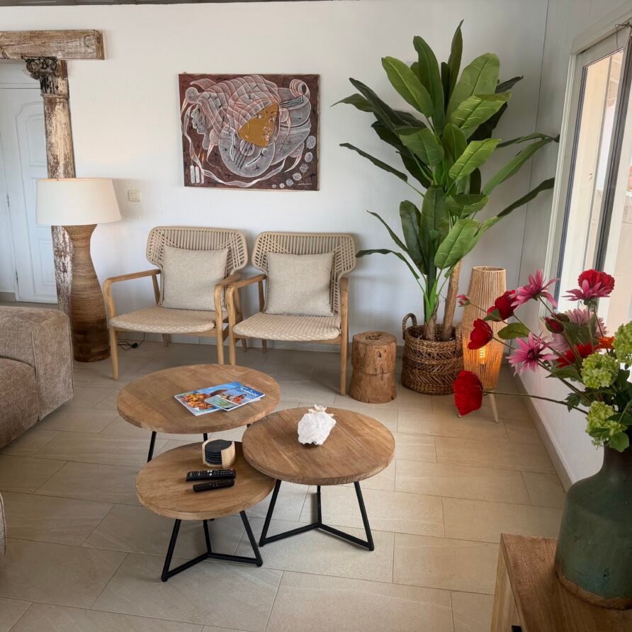 Waterfront villa in French Oyster Pond with panoramic Caribbean Sea and St. Barths views.